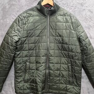 UNTUCKit Marston Quilted Jacket Mens Large Green Full Zip Puffer 40761